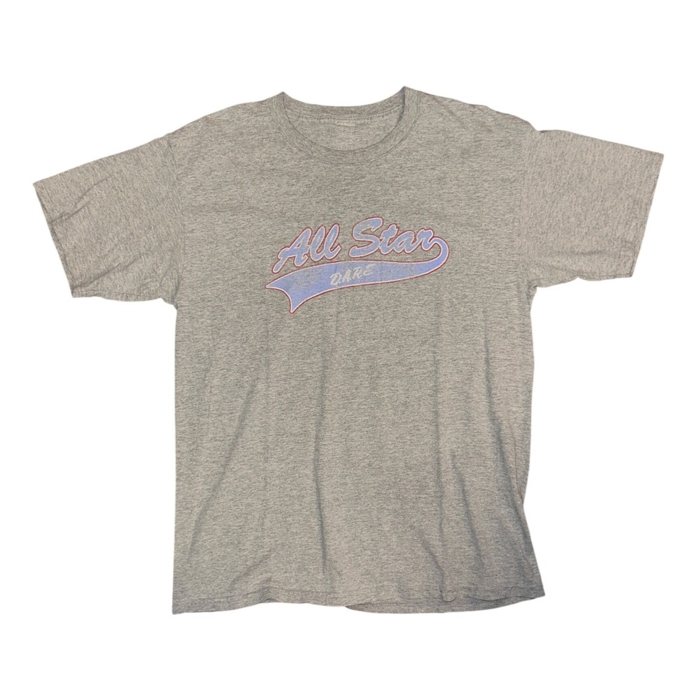 All Star DARE Graphic Tee Heather Gray Crew Neck Short Sleeve T-Shirt